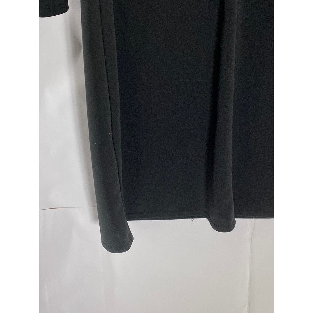 LAUNDRY BY SHELLI SEGAL Women's Black Long Flare Spilt Sleeve A-Line Dress SZ 8