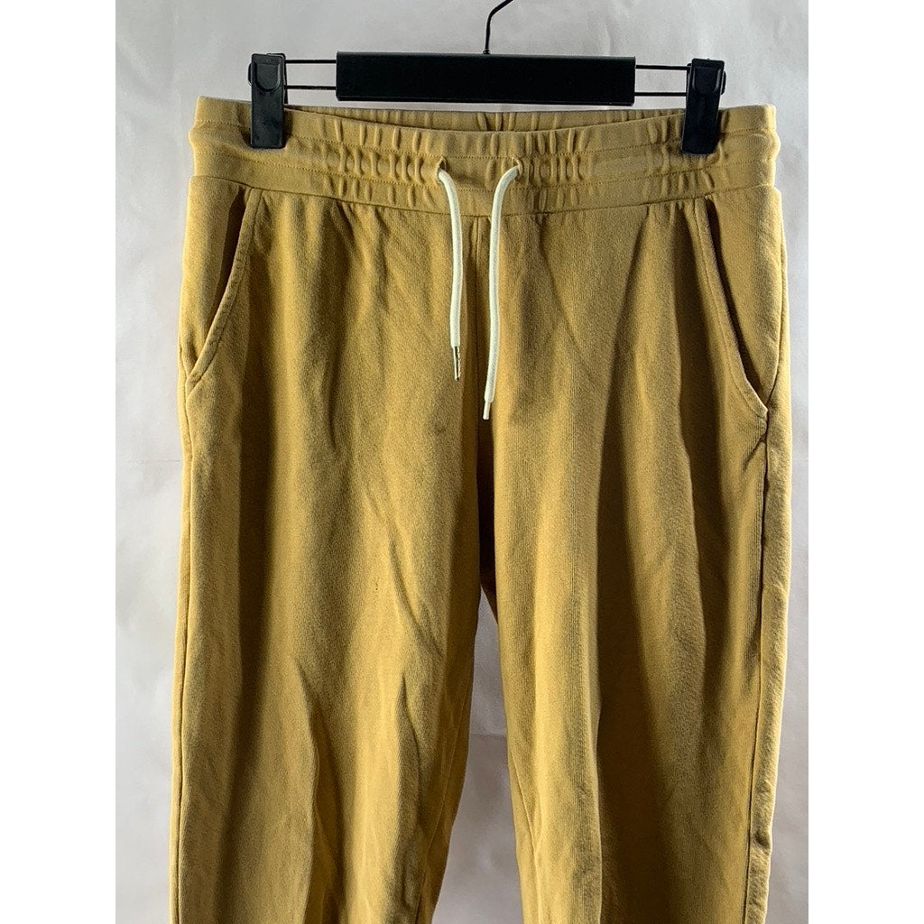 MATE Women's Mustard Yellow Drawstring Waist Pull-On Casual Sweatpants SZ S