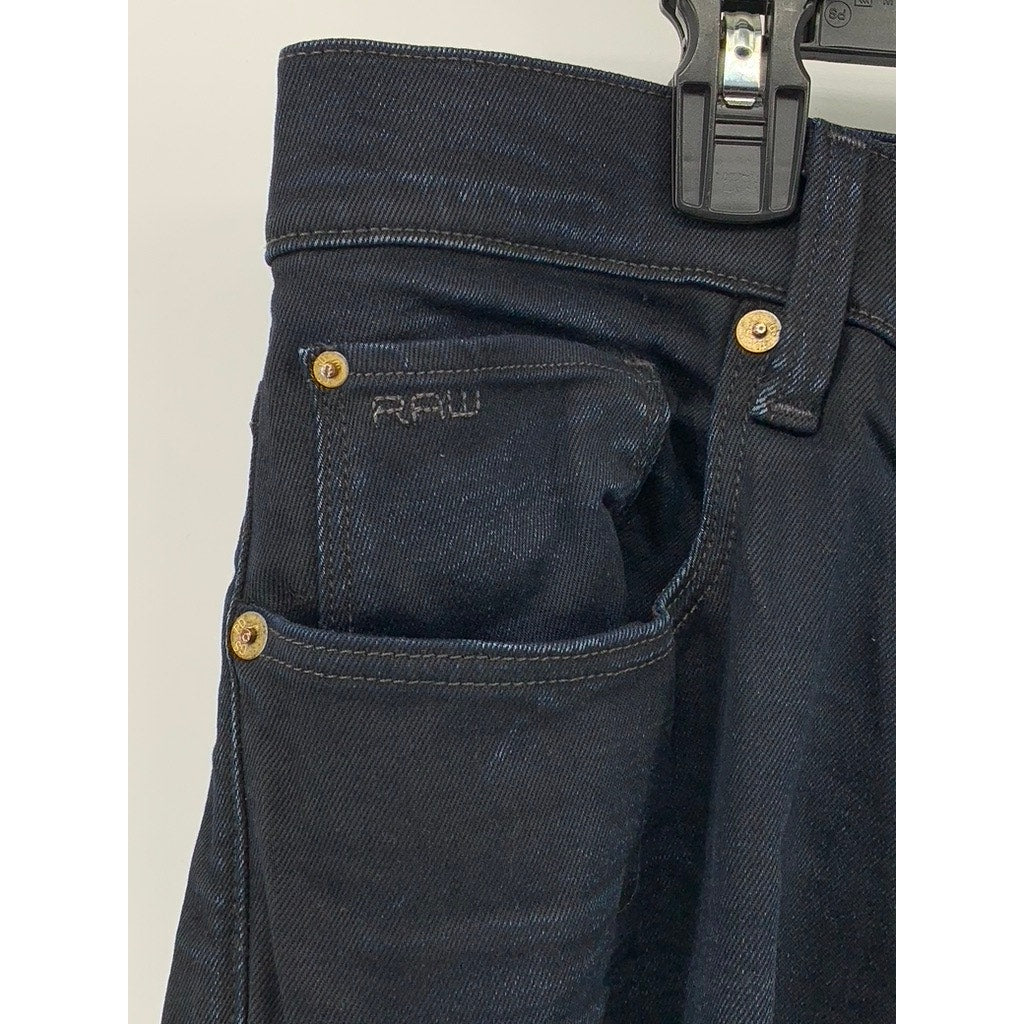 G-STAR RAW Men's Indigo Denim 3301 Slim-Leg Button-Fly Jeans SZ 36X32