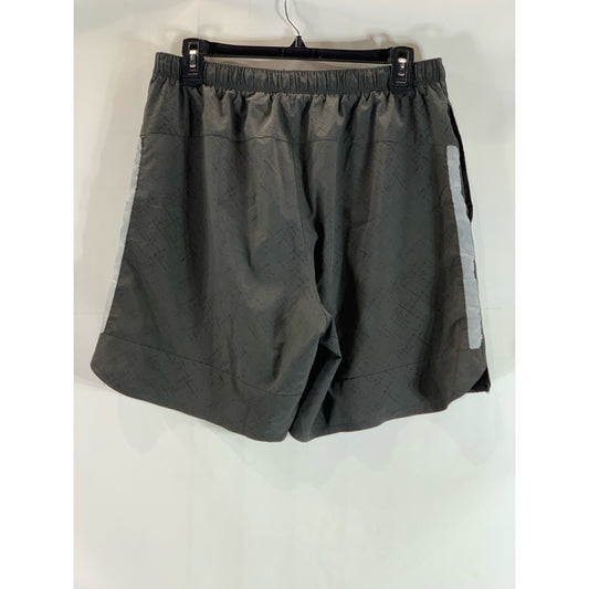 ASCIS Men's Charcoal/Gray Elastic Waist Pull-On Active Track Shorts SZ M
