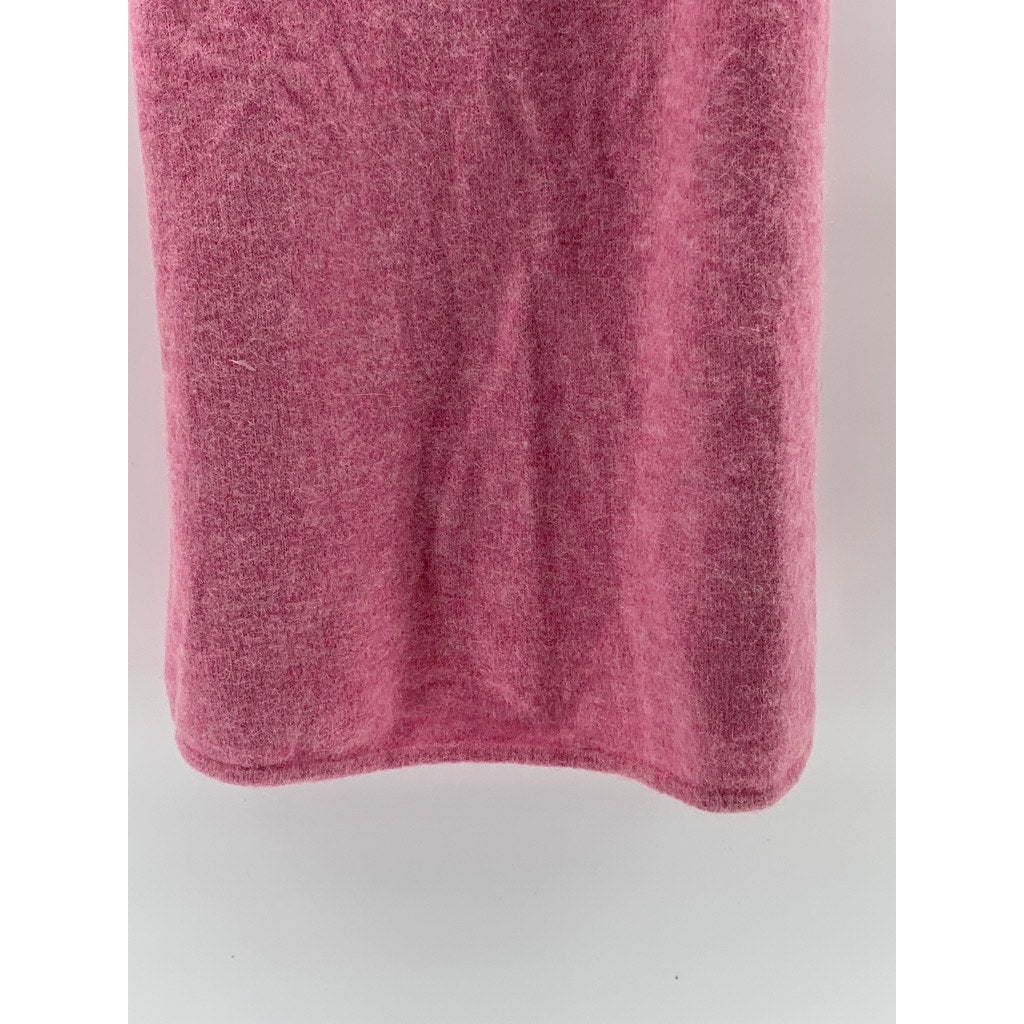 ZARA Women's Pink V-Neck Alpaca-Wool Blend Embellished A-Line Mini Dress SZ L