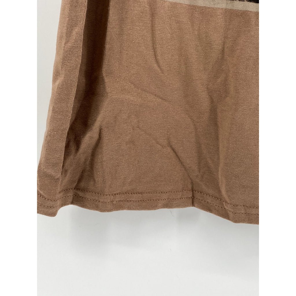 CORONA Men's Brown Graphic Crewneck Casual Short Sleeve T-Shirt SZ S