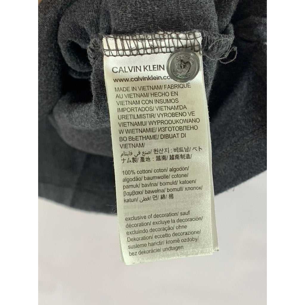 CALVIN KLEIN Men's Charcoal Slim-Fit The Liquid Touch Short Sleeve Polo SZ L