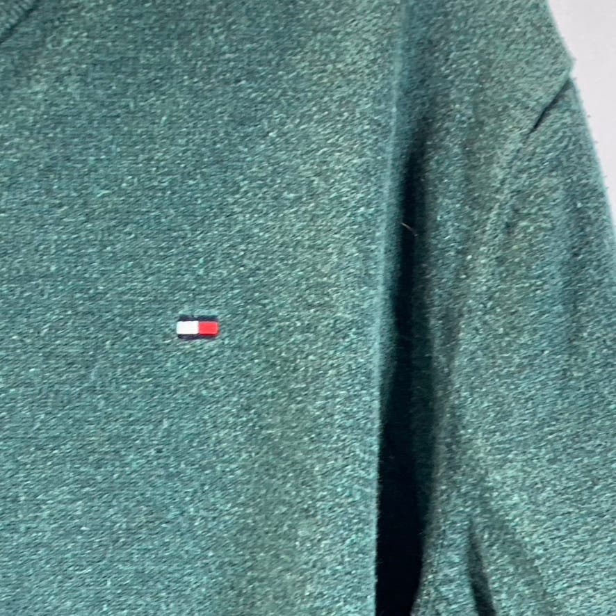 TOMMY HILFIGER Men's Dark Green V-Neck Cotton Pullover Sweater SZ XL