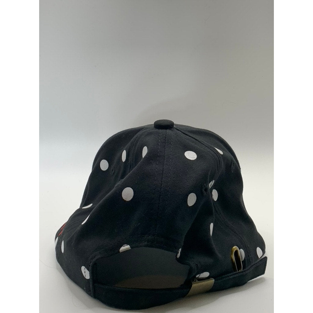 UNBRANDED Men's Black/White/Red Embroidered Logo Polka Dot Adjustable Hat OS