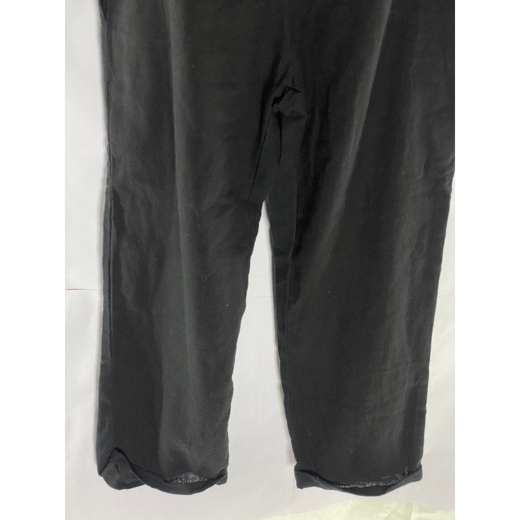 KAYA WEAR Women's Black Lightweight Button Strap Straight-Neck Overall SZ M/L