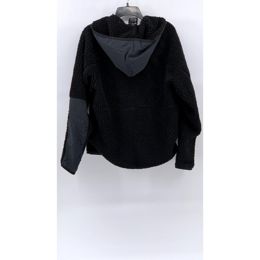 NIKE Men's Vintage Black Sherpa Embroidered Patch Half-Zip Jacket SZ XS