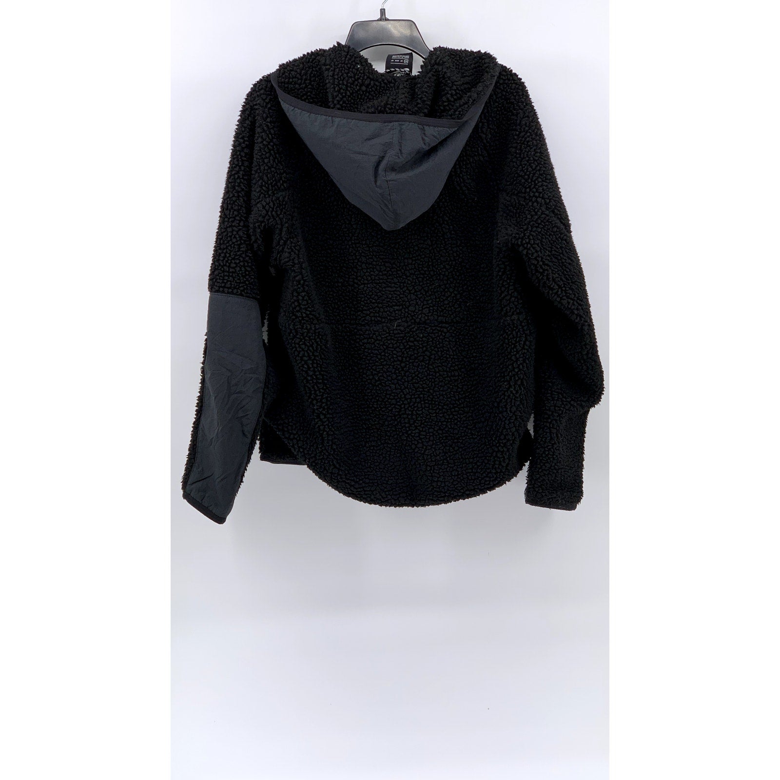 NIKE Men's Vintage Black Sherpa Embroidered Patch Half-Zip Jacket SZ XS