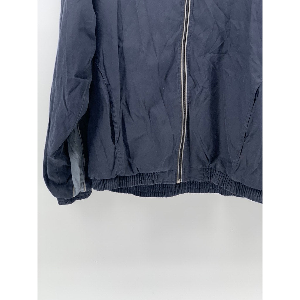 CROFT & BARROW SPORT Men's Navy Stand Collar Zip-Up Windbreaker Jacket SZ M