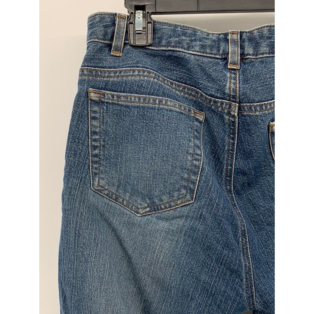 STYLE & CO Women's Dark Blue Denim Straight-Leg Five-Pocket Jeans SZ 8
