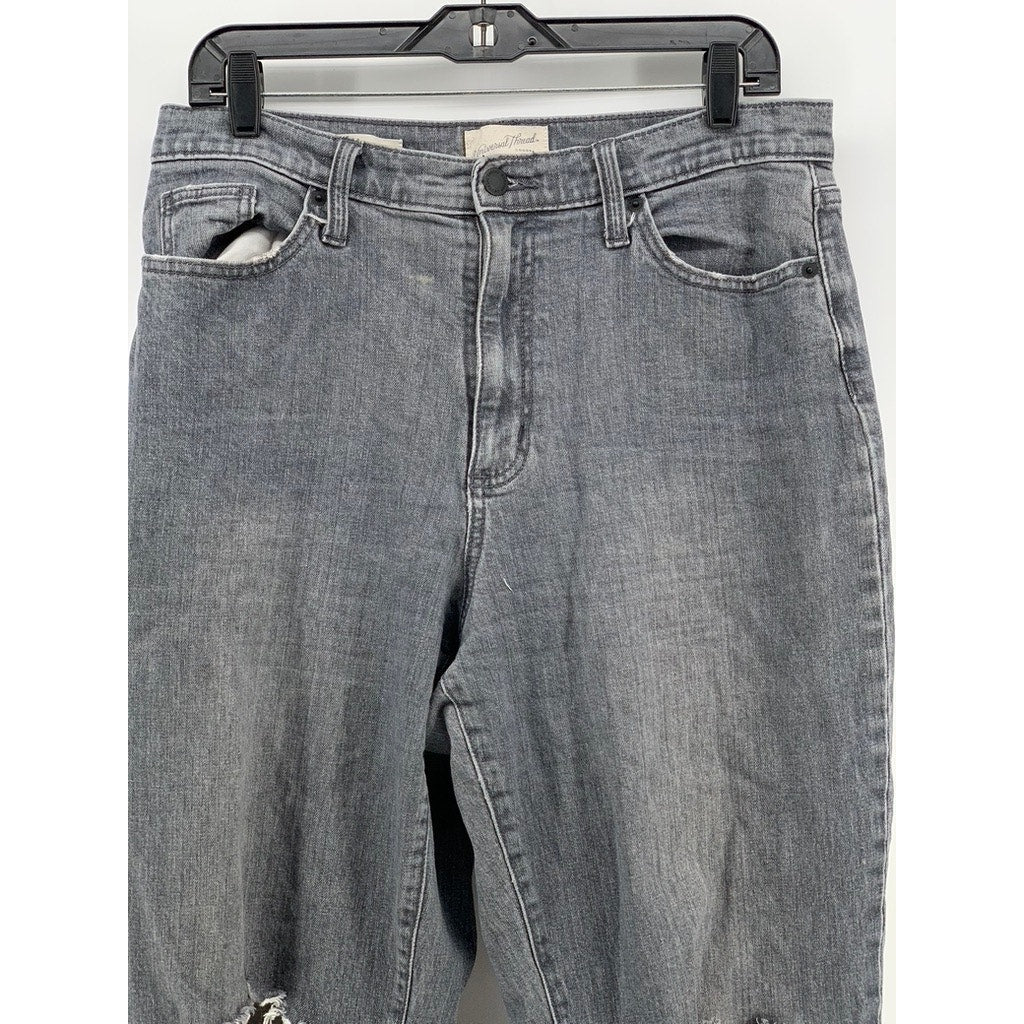 UNIVERSAL THREAD Women's Gray Vintage Straight Distressed Jeans SZ 12 / 31R