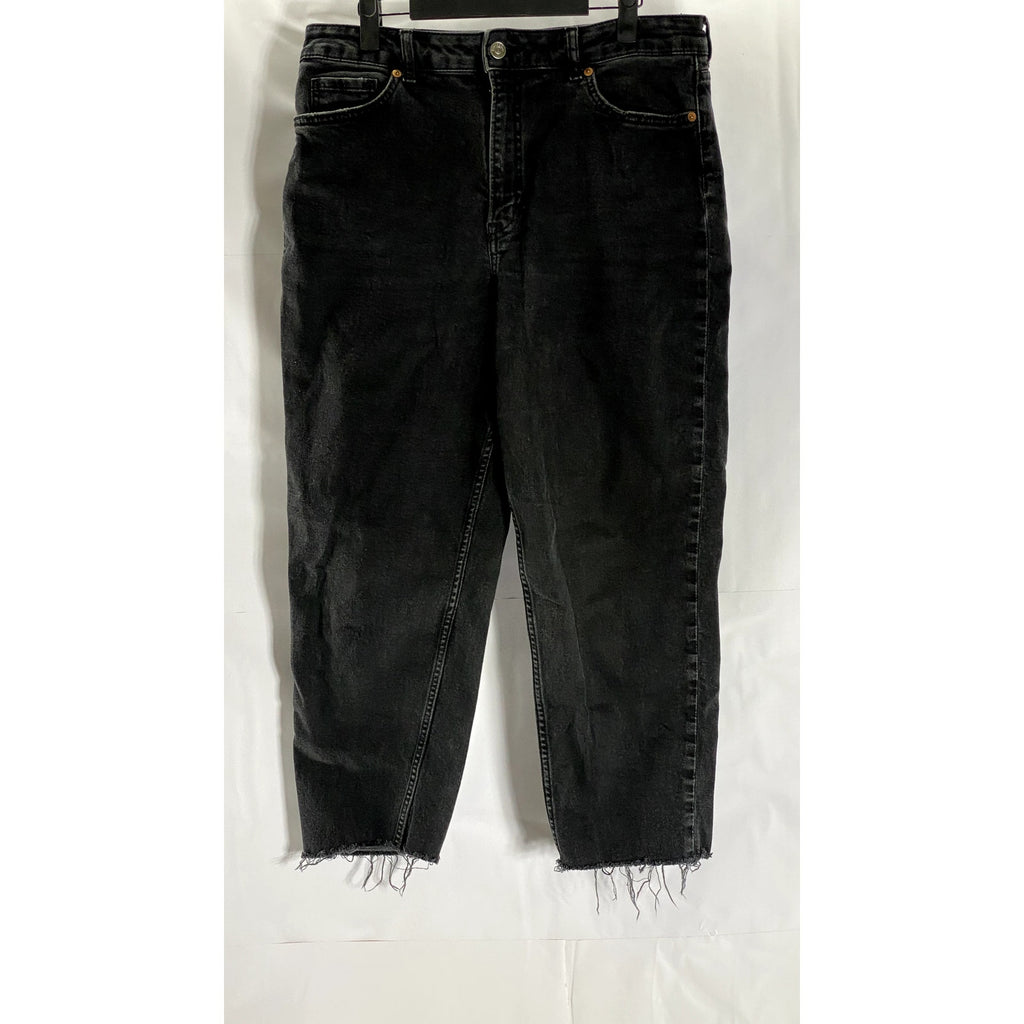 DIVIDED By H&M Women's Black Solid Raw-Hem Skinny-Leg Five-Pocket Jean SZ 12