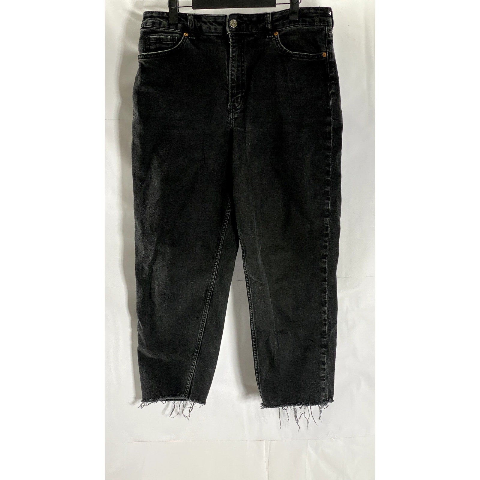 DIVIDED By H&M Women's Black Solid Raw-Hem Skinny-Leg Five-Pocket Jean SZ 12