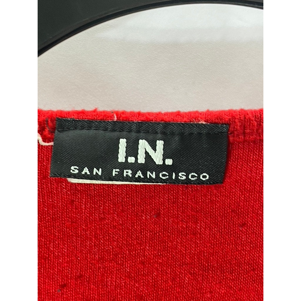 I.N. SAN FRANCISCO Juniors’ Red Knit Button-Up Long Sleeve Cardigan SZ S