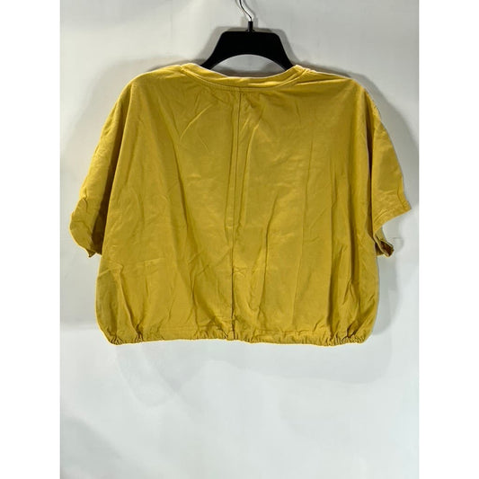 OAK + FORT Women’s Mustard Cotton Crewneck Short Sleeve Crop Top SZ S