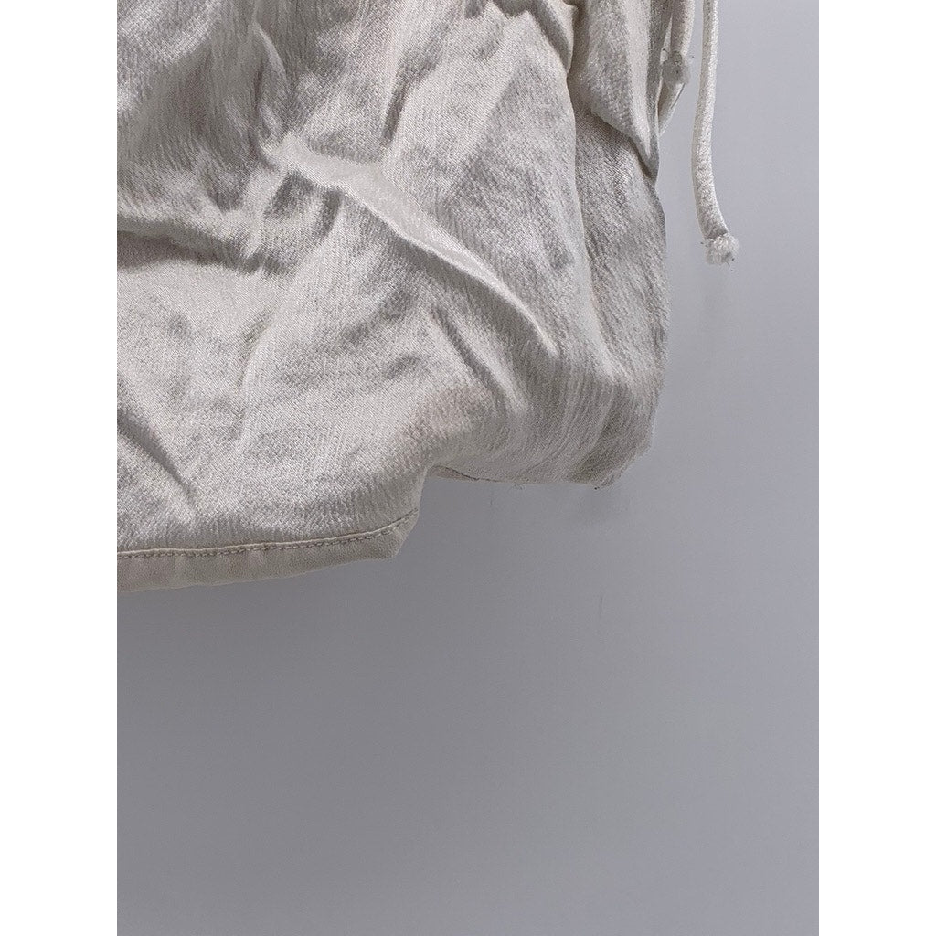 ZARA Women's White Tie-Sleeve Crop Top SZ S