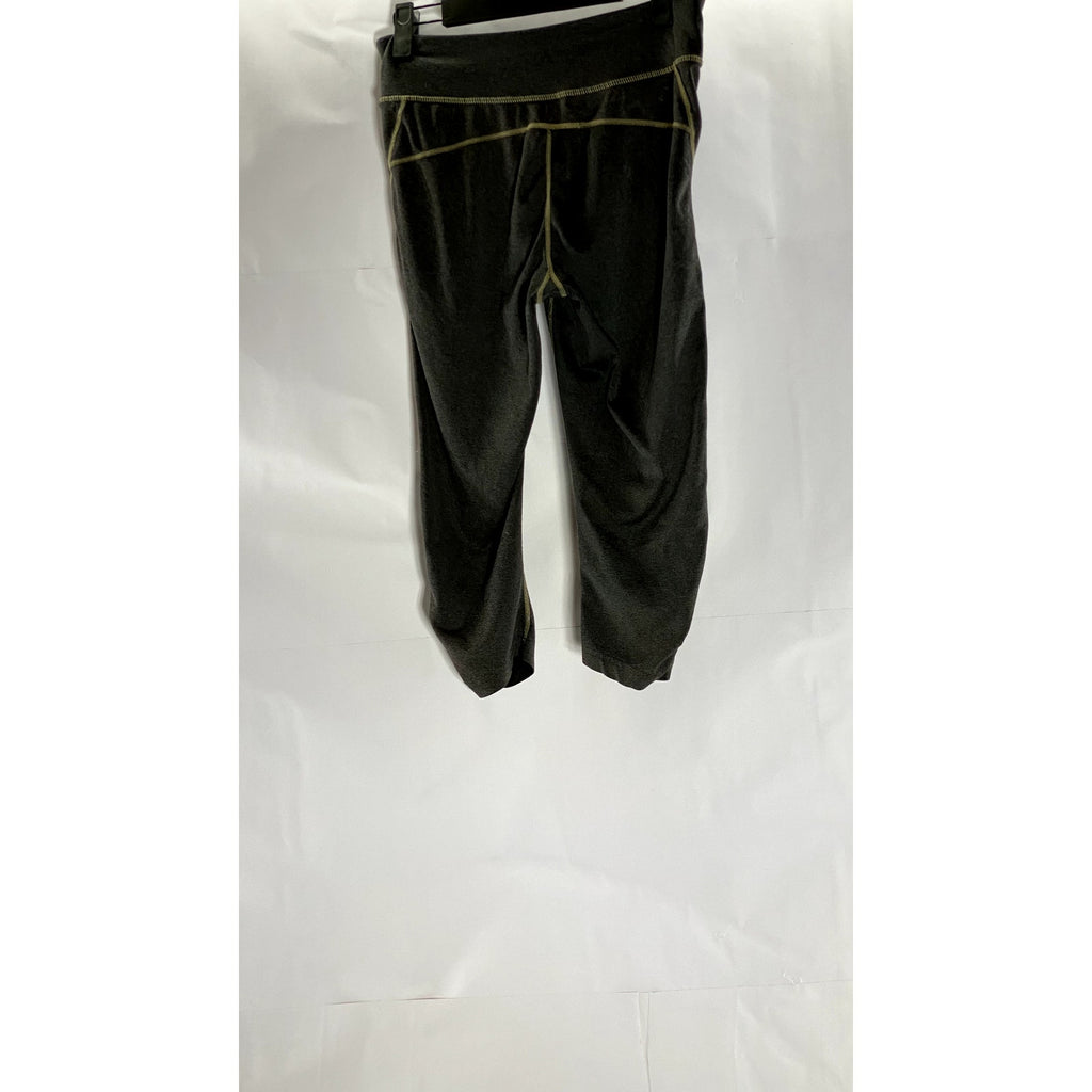 UNBRANDED Women's Navy/Tan Elastic Waist Pull-On Ruched Hem Crop Sweatpants SZ S
