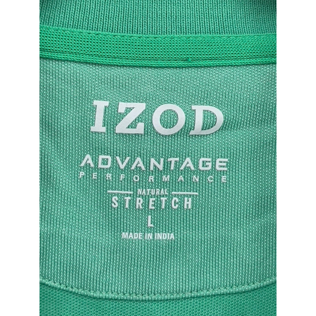 IZOD Men's Green Embroidered Short Sleeve Polo Shirt SZ L