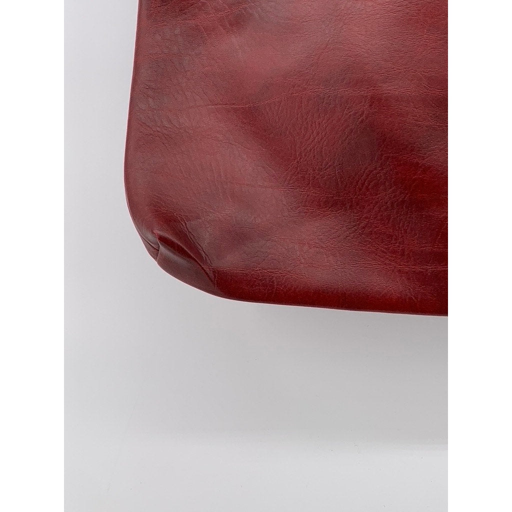 SCOVILL Women's Burgundy Leather Large Clutch Bag