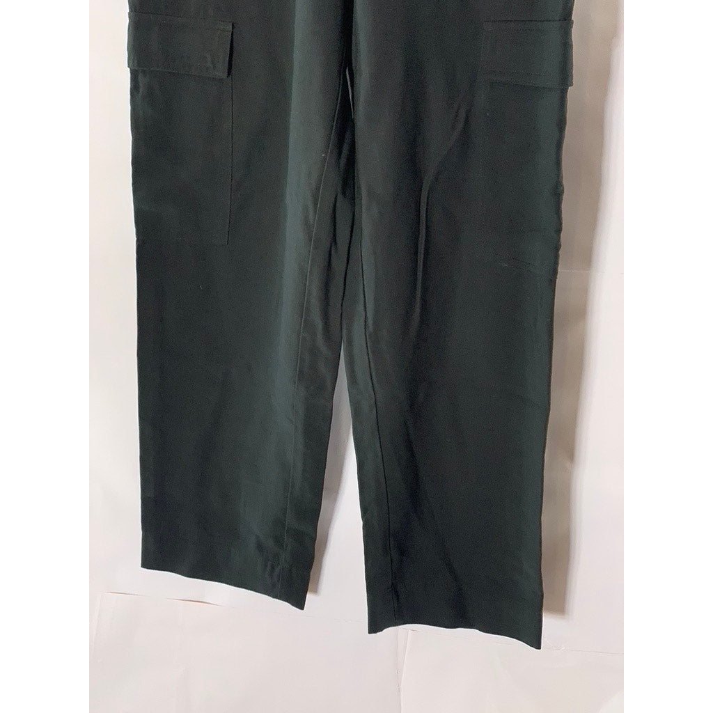 A NEW DAY Women's Solid Black Elasticized Pull-On Straight-Leg Cargo Pants SZ XS