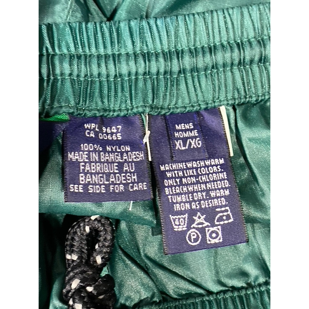 EDDIE BAUER Men's Green Vintage Ebtek Windbreaker Zipper-Hem Pant SZ XL