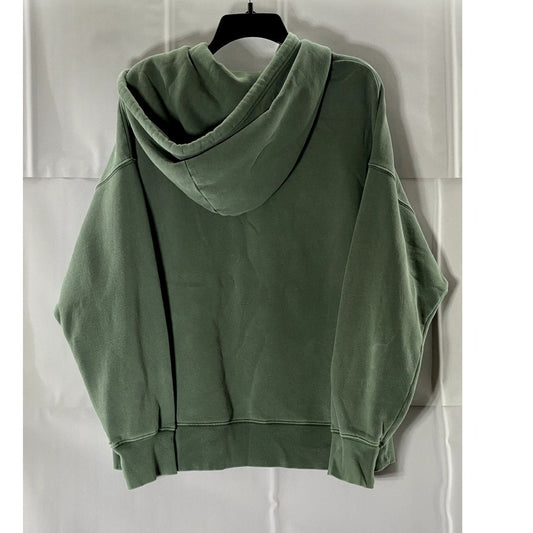 Aritizia TNA Cozy AF Sweatfleece Boyfriend Moss Green Distressed Hoodie SZ 2