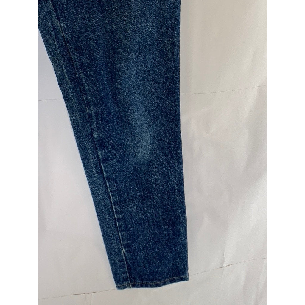TROUSERS UP Women's Vintage Dark Blue Denim Zipper-Hem Slim-Leg Jean SZ 5/6