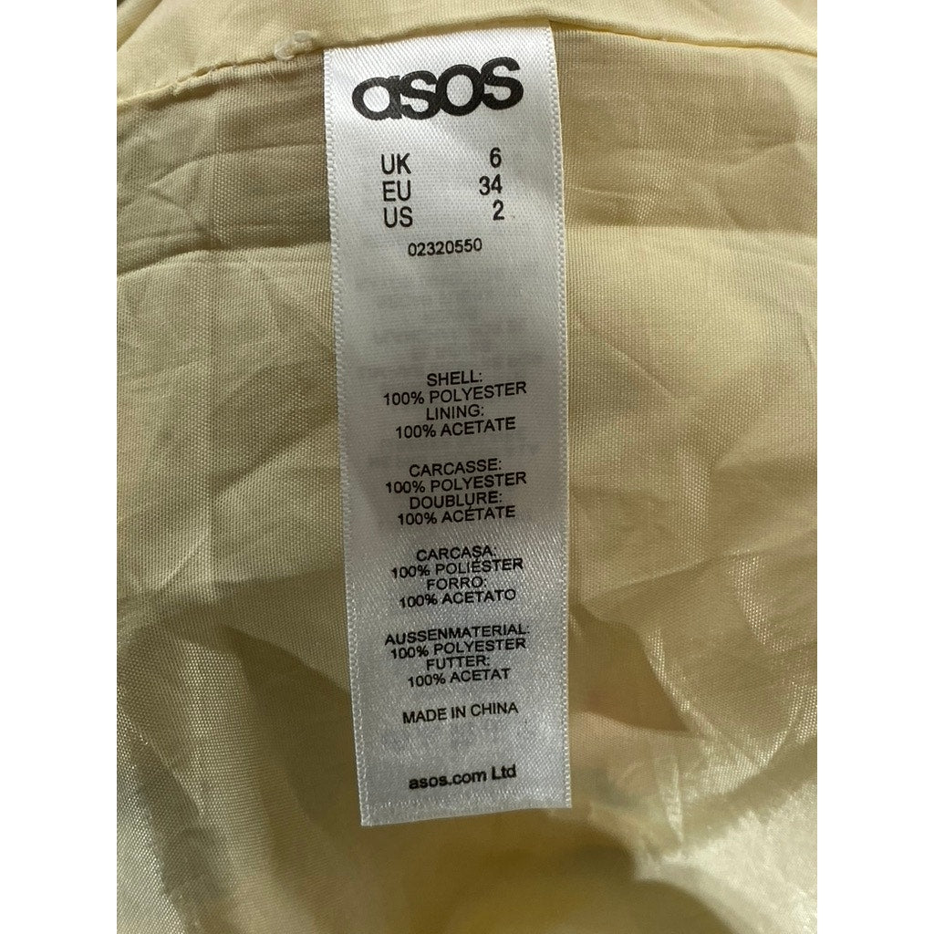 ASOS Women's Tan-Gray Floral Pleated A-Line Knee Length Skirt SZ 2