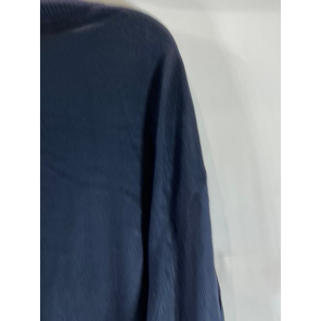 BAGAZIO Men's Navy Blue Acrylic Mock Neck Pullover Knit Sweater SZ 2X