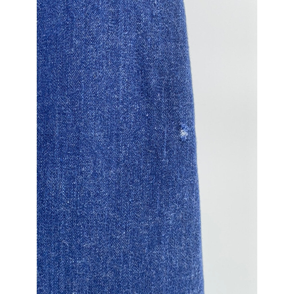 MADISON Women's Vintage 70's Blue Wrap Style A-Line Midi Skirt SZ 10