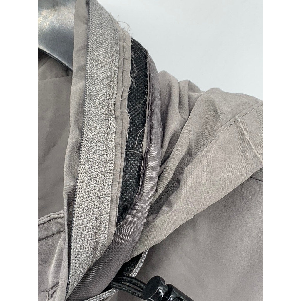 YOKI Women's Gray Button & Zipper Hooded Cinched Jacket SZ M