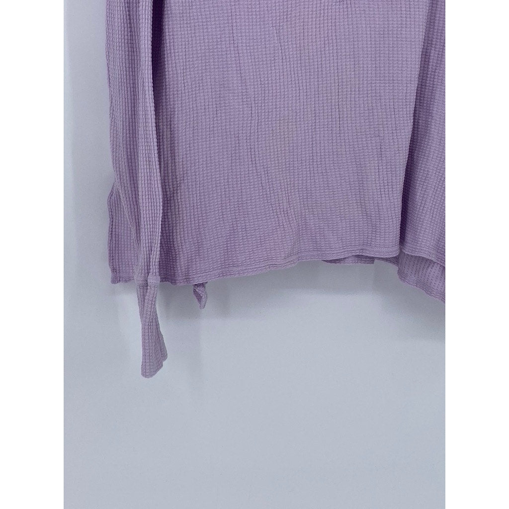 OFFLINE By AERIE Women's Lilac Burst A Move Long Sleeve Thumbhole Henley Top SZS