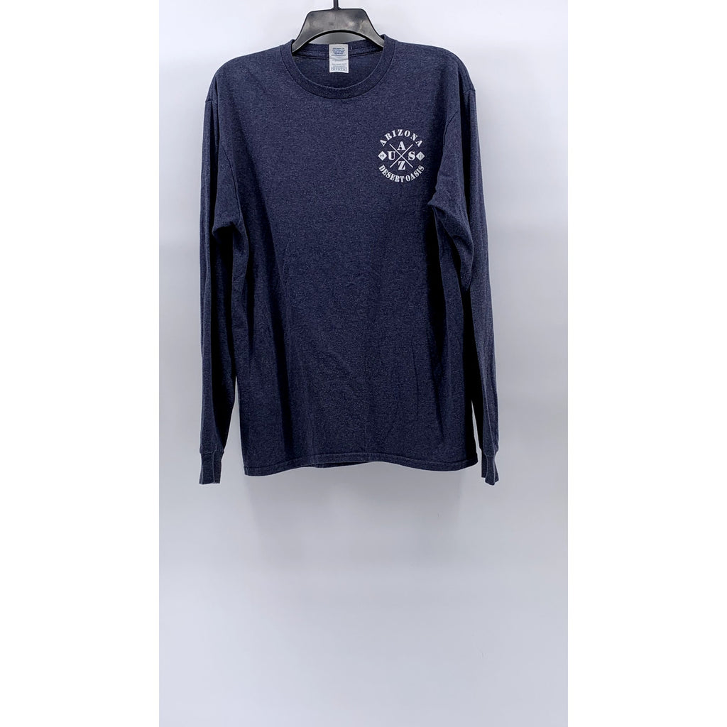 DELTA Men's Dark Blue Arizona Desert Oasis Graphic Long Sleeve T-Shirt SZ M