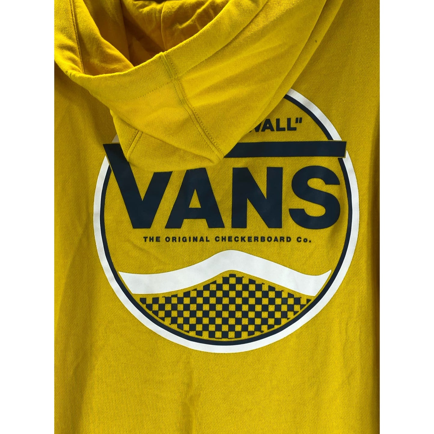 VANS Men's Yellow Cotton Off The Wall Graphic Pullover Hoodie SZ M