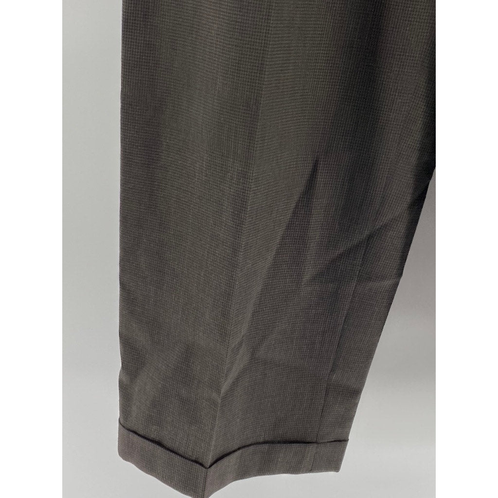 POLO UNIVERSITY CLUB BY RALPH LAUREN Men's Brown Houndstooth Cuffed Pants SZ 36