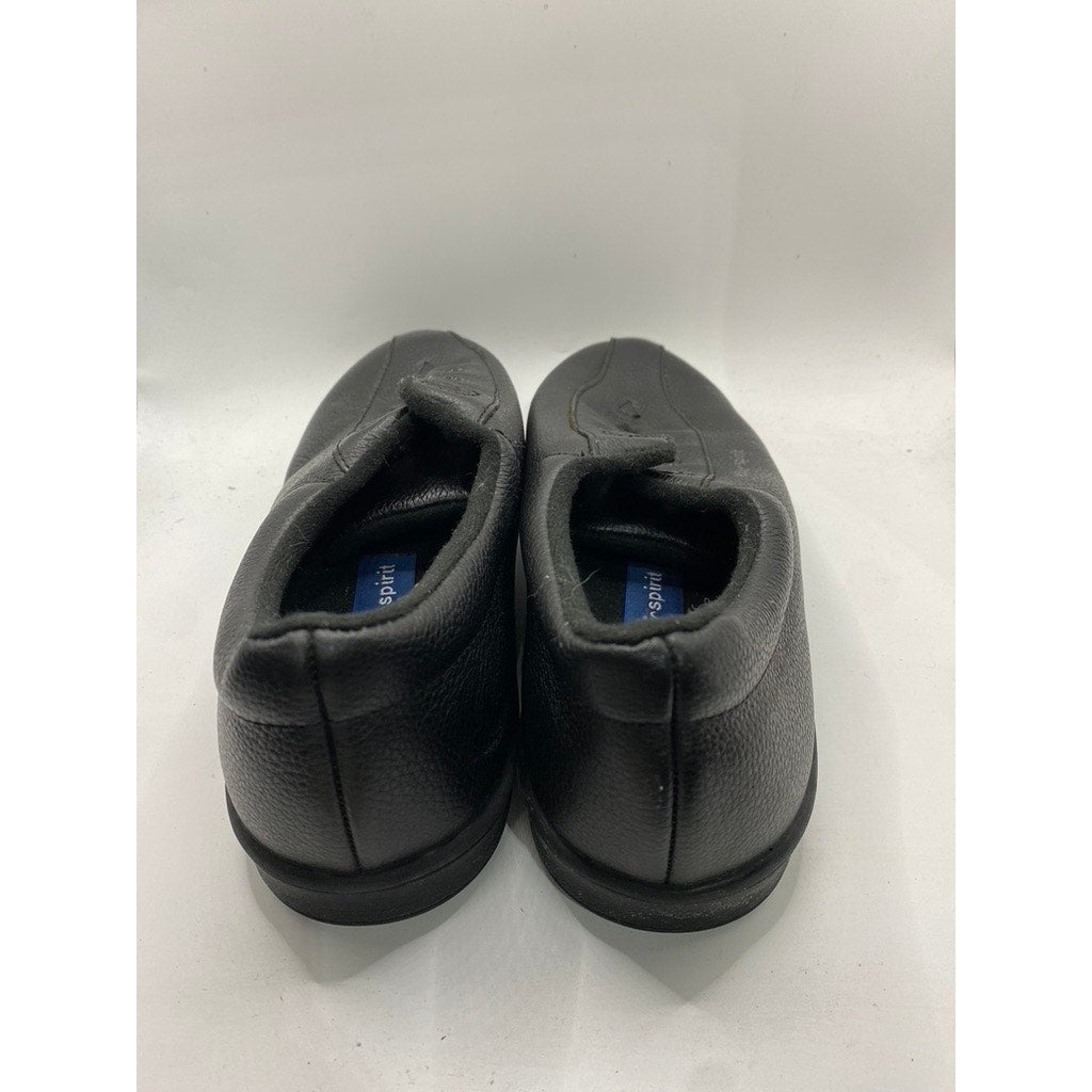 EASY SPIRIT Women's Black Leather Lace-Up AP1 Lace-Up Walking Shoes SZ 10.5