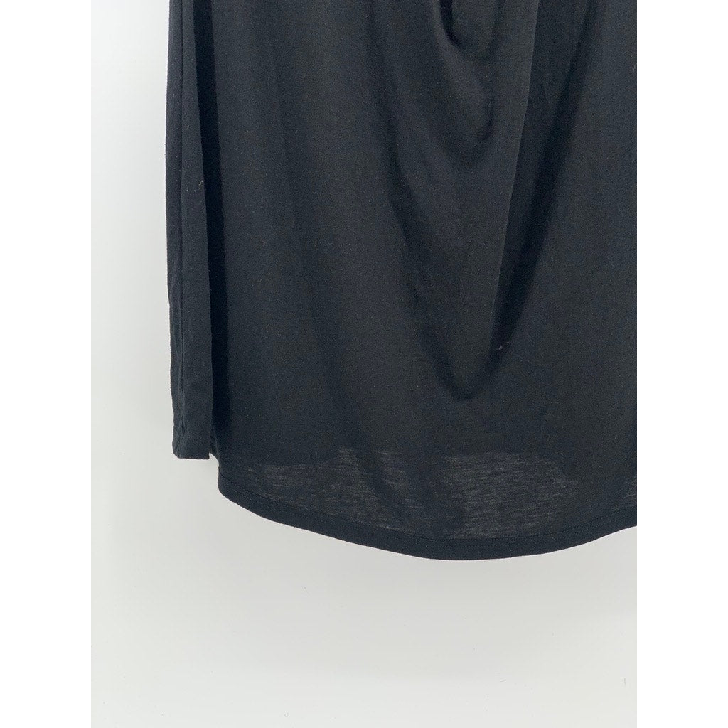 HULA HONEY Women's Black Solid Drapey Strapless A-Line Mini Dress SZ M