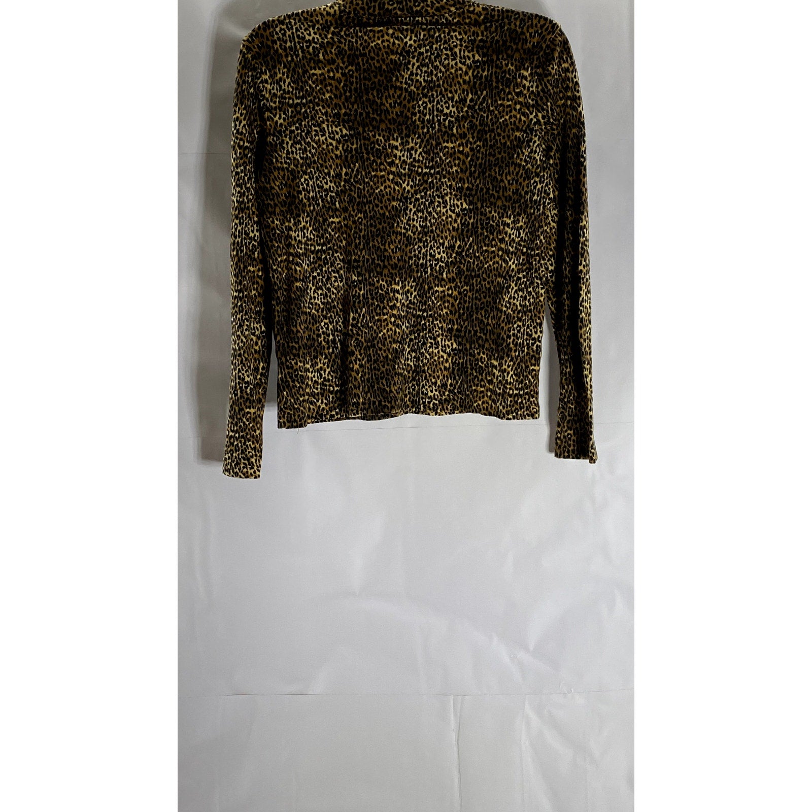 JONES NEW YORK SPORT Women's Brown/Black Animal Print Mock-Neck Top SZ S