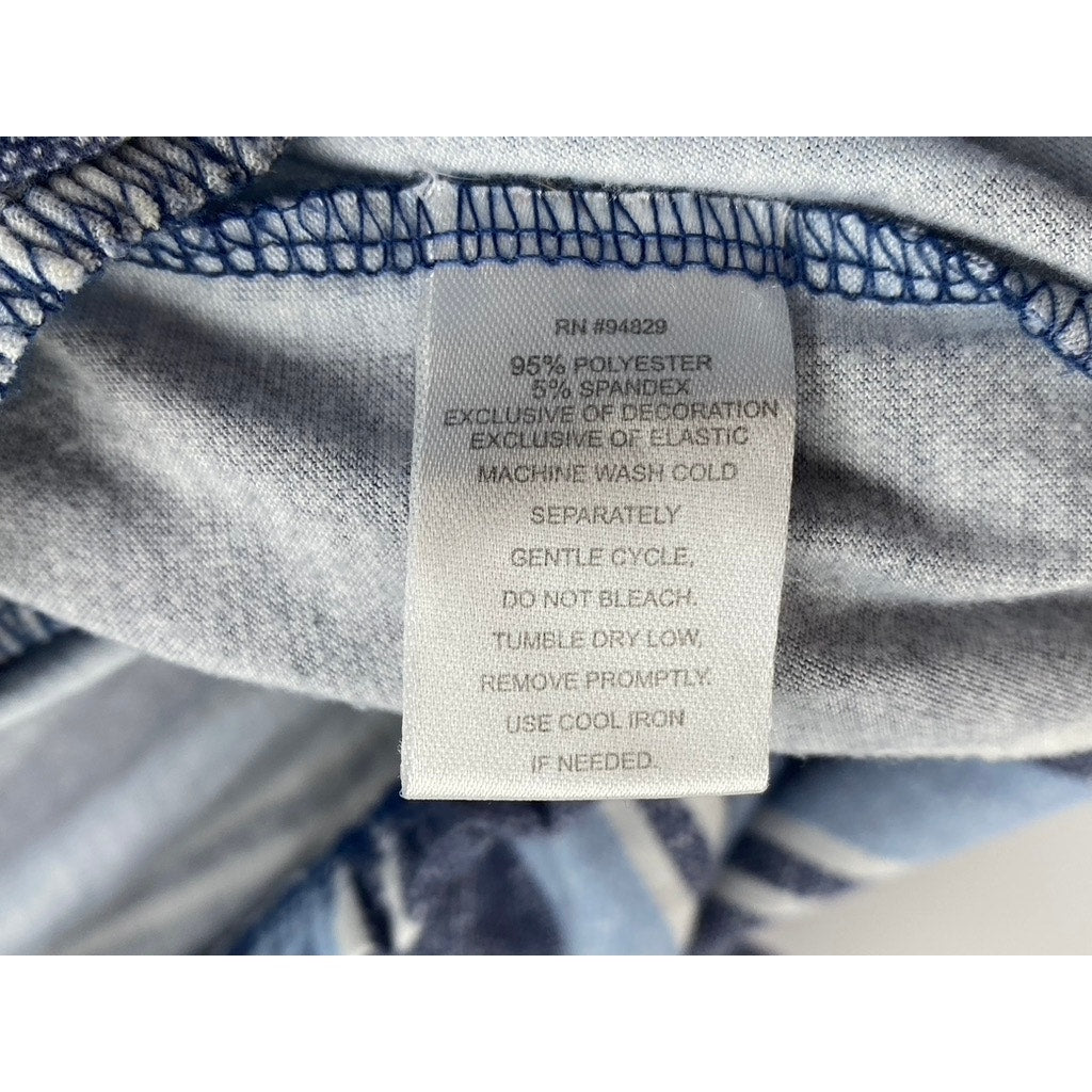 DEREK HEART Women's Blue Plus Striped Short Sleeve Jumpsuit SZ 2X