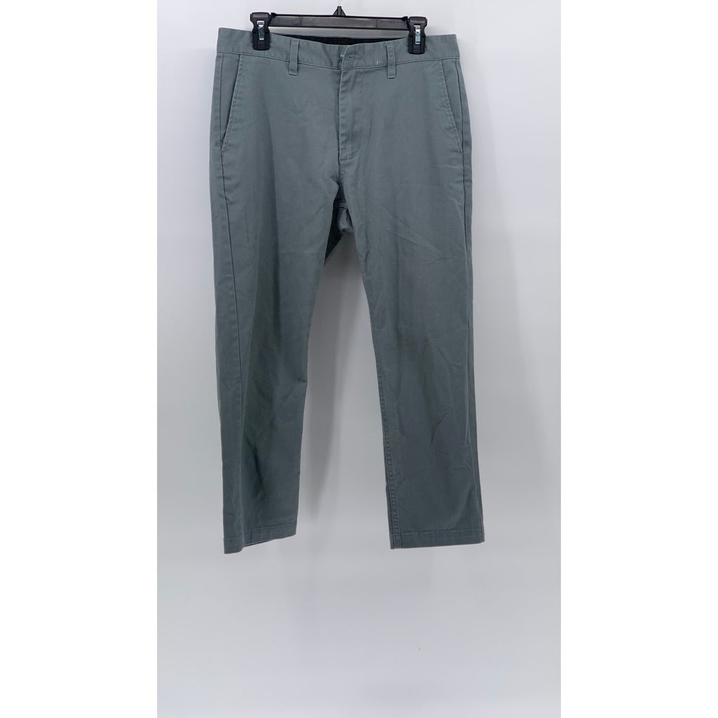 OBEY Men's Gray Solid Regular-Fit Tapered Leg Chino Pants SZ 32