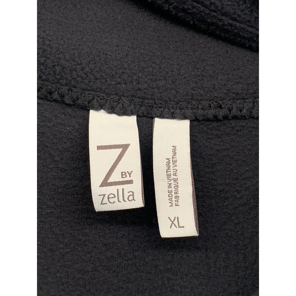 Z BY ZELLA Women's Black Fleece Half-Zip Cozy Sweater SZ XL