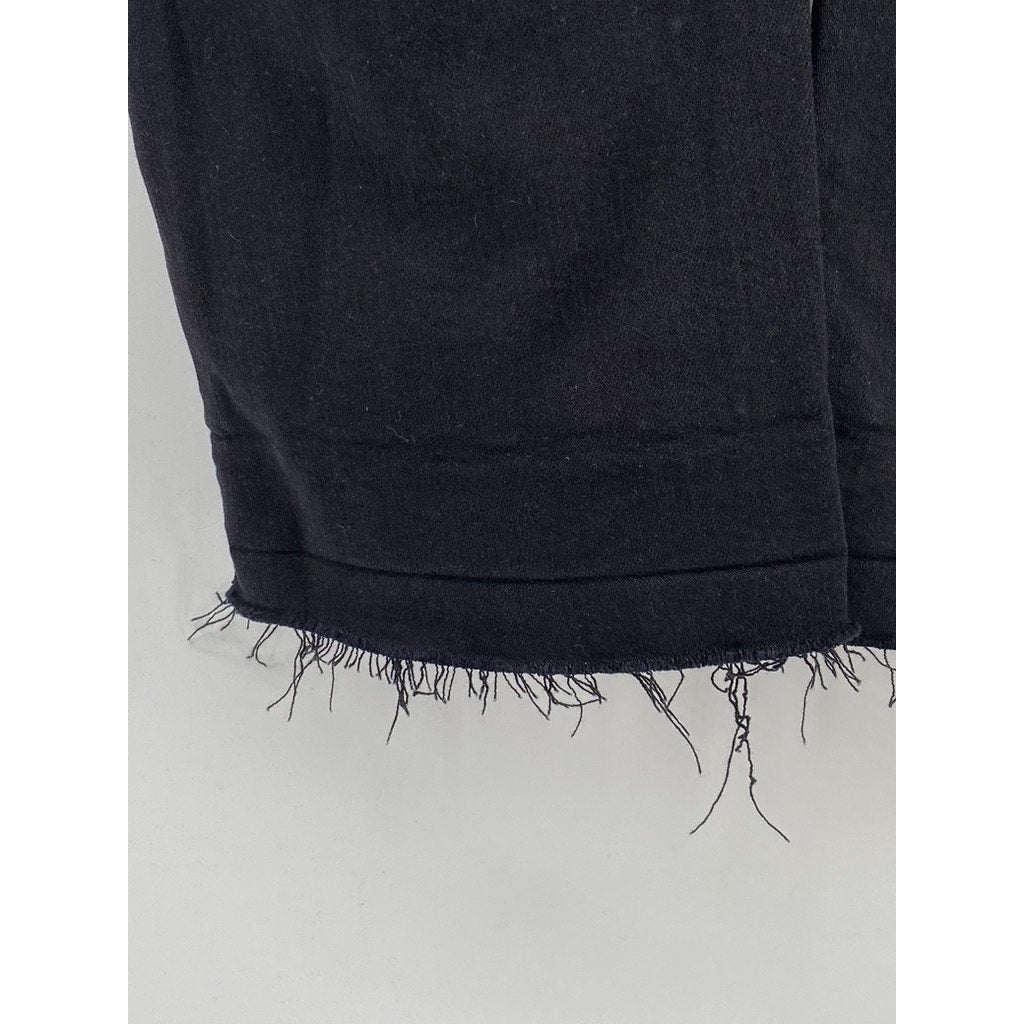 HUDSON LOS ANGELES Women’s Black Denim Five-Pocket Raw-Hem Amelia Shorts SZ 23