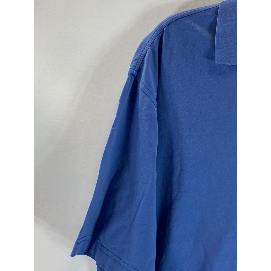 PETER MILLAR Men's Blue Vintage Three-Button Short Sleeve Polo Shirt SZ M