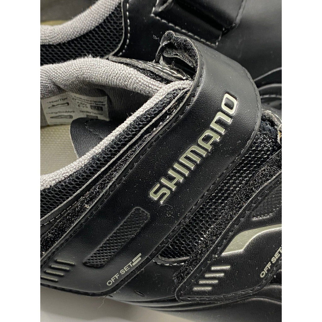 SHIMANO Women's Black Round-Toe Double-Strap Off-Set Cycling Shoes SZ 40(8)