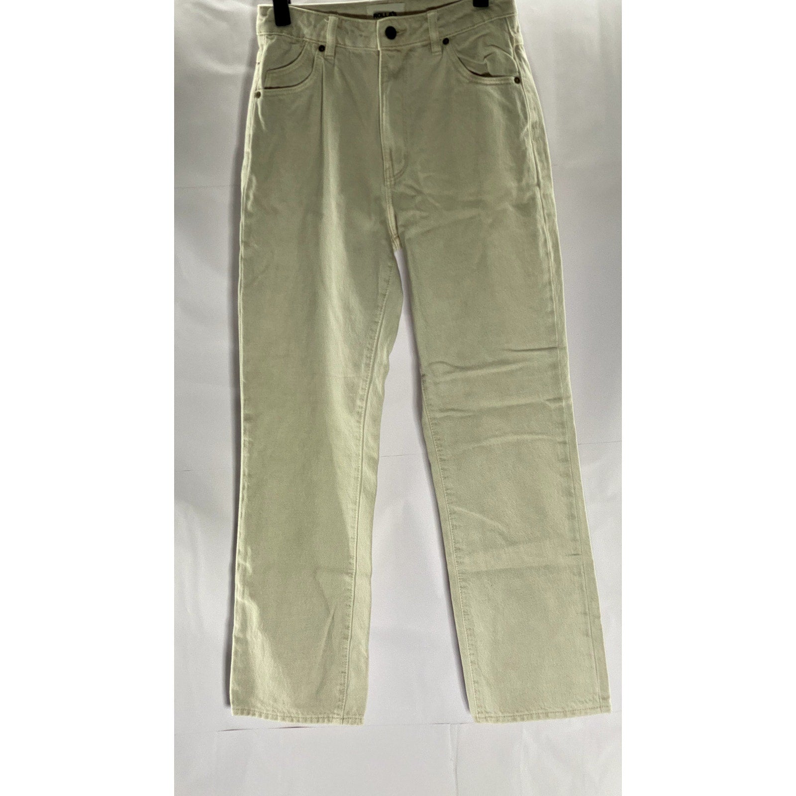 ROLLA'S JEANS Women's Off-White High-Rise Original Straight Denim Jean SZ 26