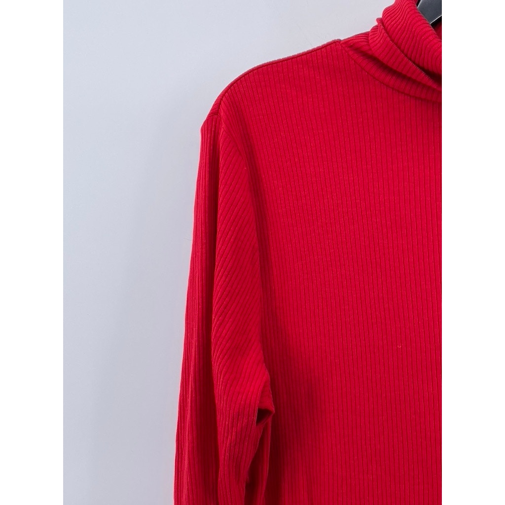OLD NAVY Women's Red Solid Knit Pullover Turtleneck Sweater SZ L