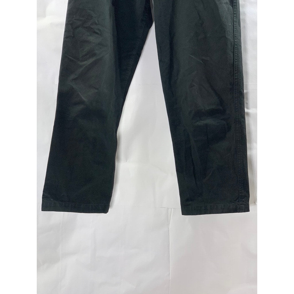 IJJI Unisex Adult Black Canvas Straight-Leg Drawstring Waist Work Pants SZ XS