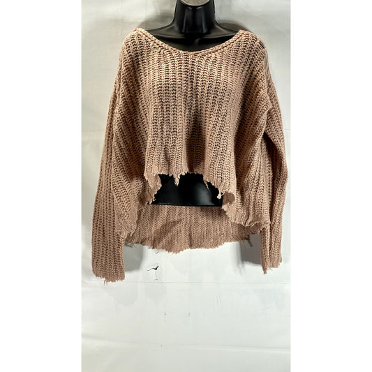 FATE Women's Brown Knit Pullover Sweater SZ S
