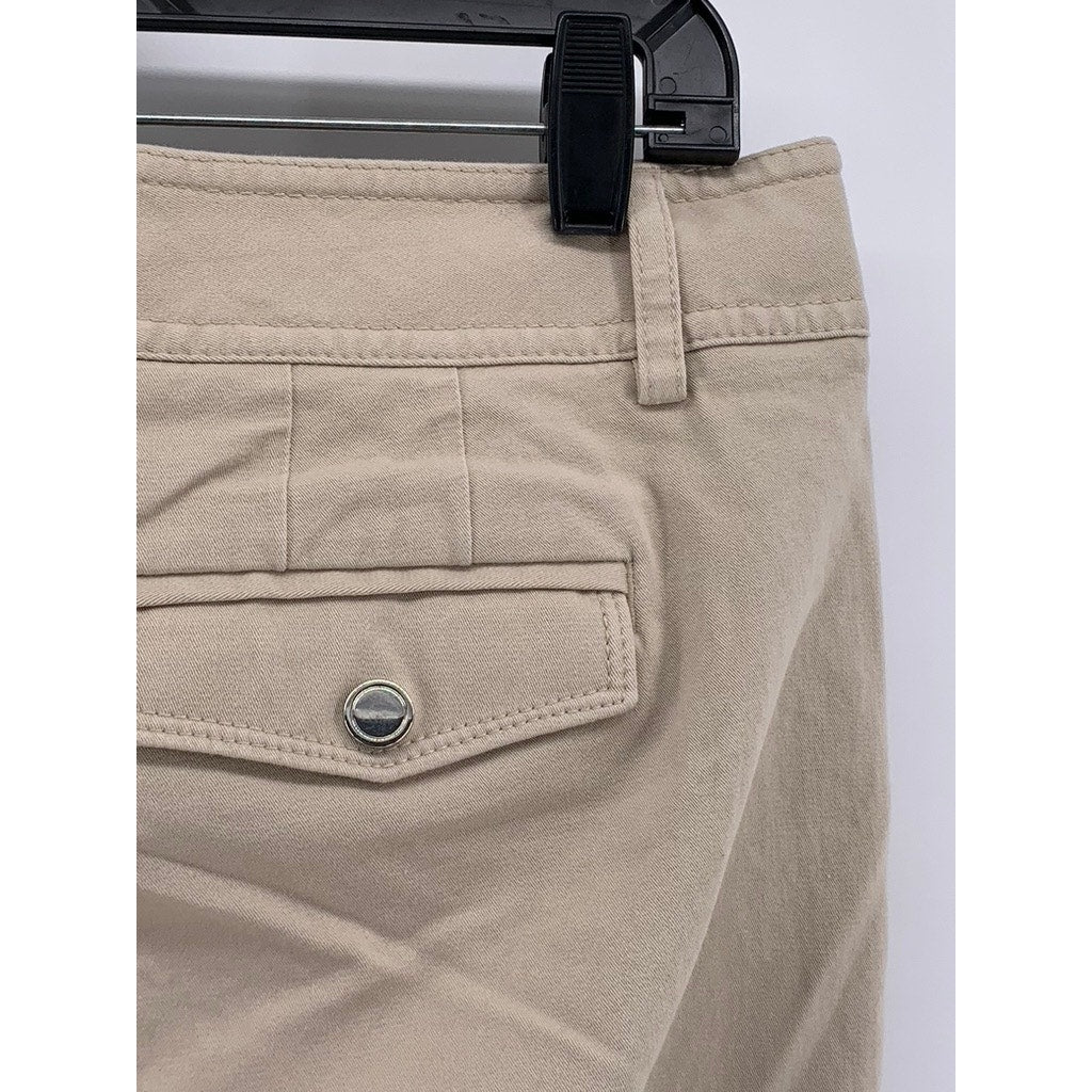 WHITE HOUSE BLACK MARKET Women's Tan Cropped Pants SZ 10