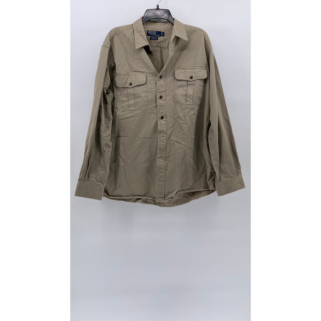 POLO By RALPH LAUREN Men's Tan Vintage Ranger Button-Up Long Sleeve Shirt SZ L